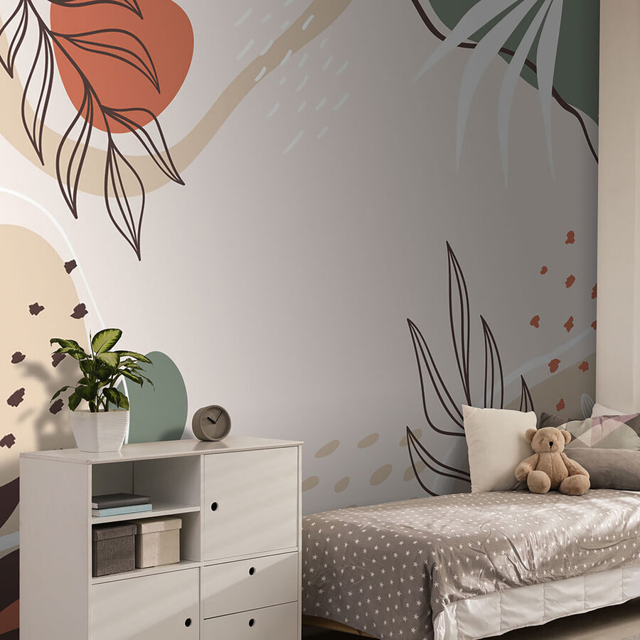 Motif floral coloré sur fond blanc
