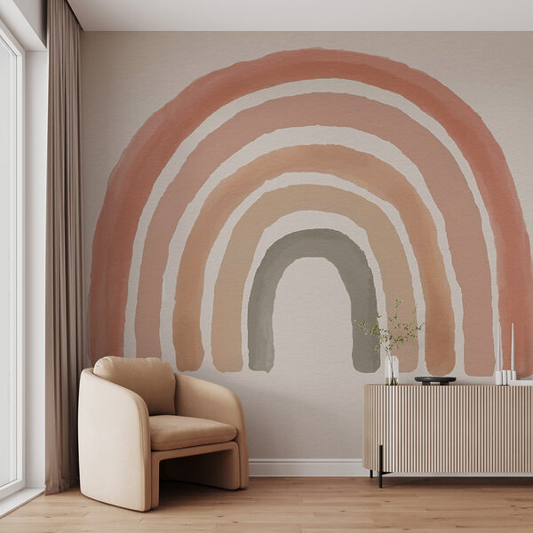 Arc-en-ciel peint en rose et gris Arc-en-ciel peint en rose et gris