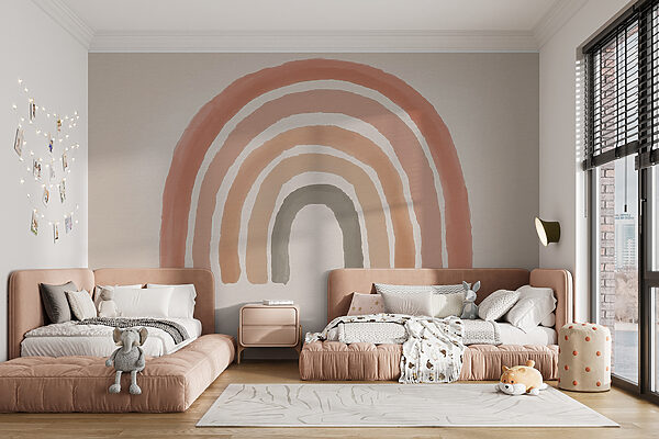 Arc-en-ciel peint en rose et gris Arc-en-ciel peint en rose et gris