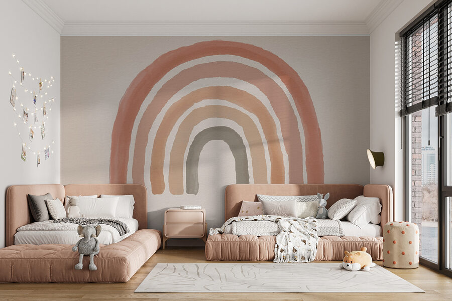Arc-en-ciel peint en rose et gris Arc-en-ciel peint en rose et gris