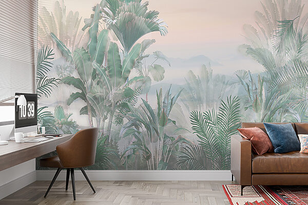 Paysage brumeux avec des plantes Paysage brumeux avec des plantes