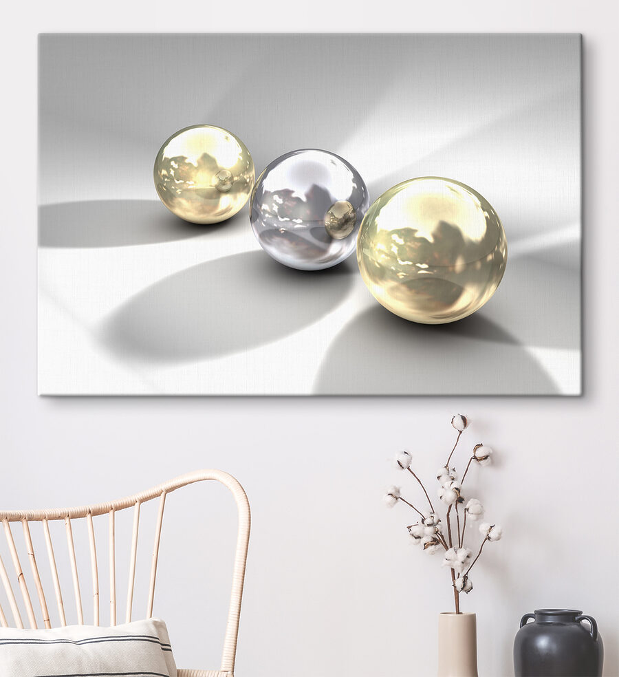 Un groupe de boules brillantes