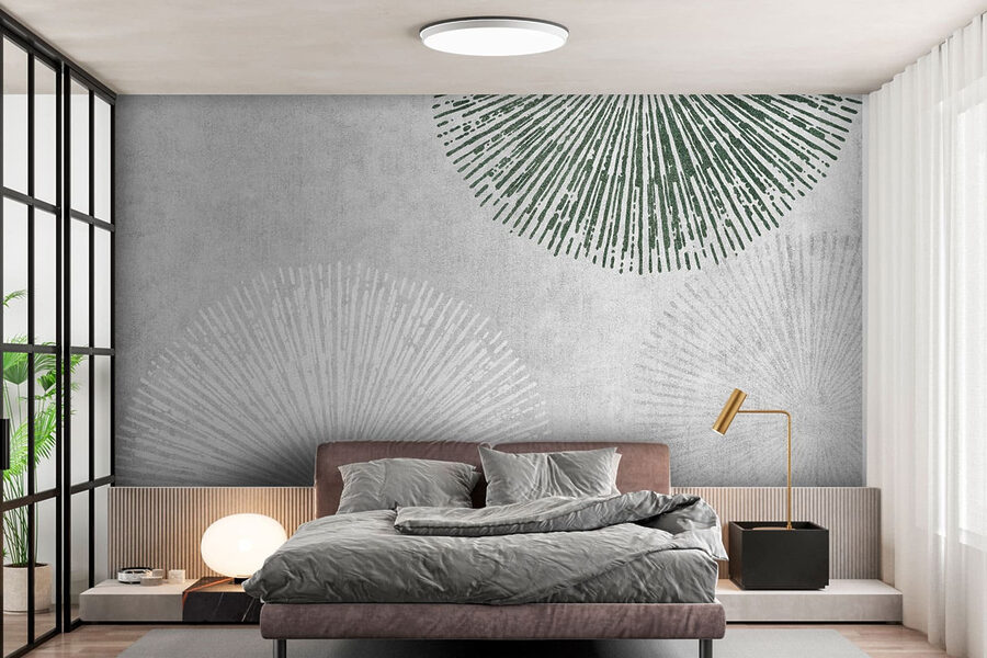 Motif circulaire blanc et vert