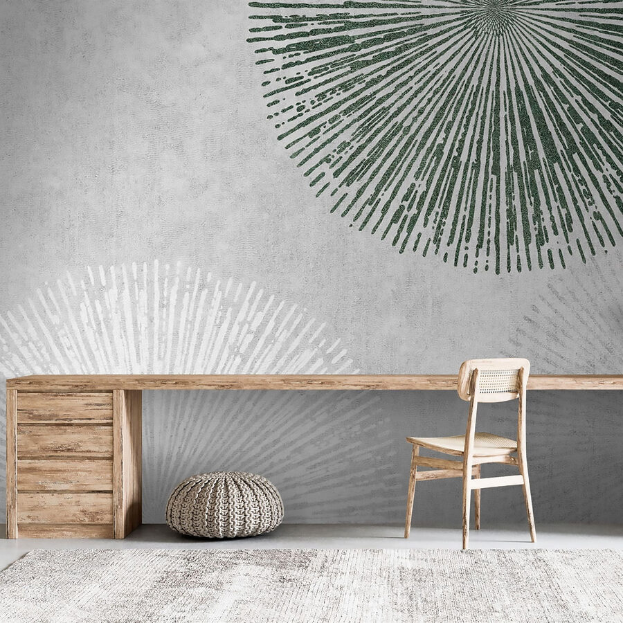 Motif circulaire blanc et vert