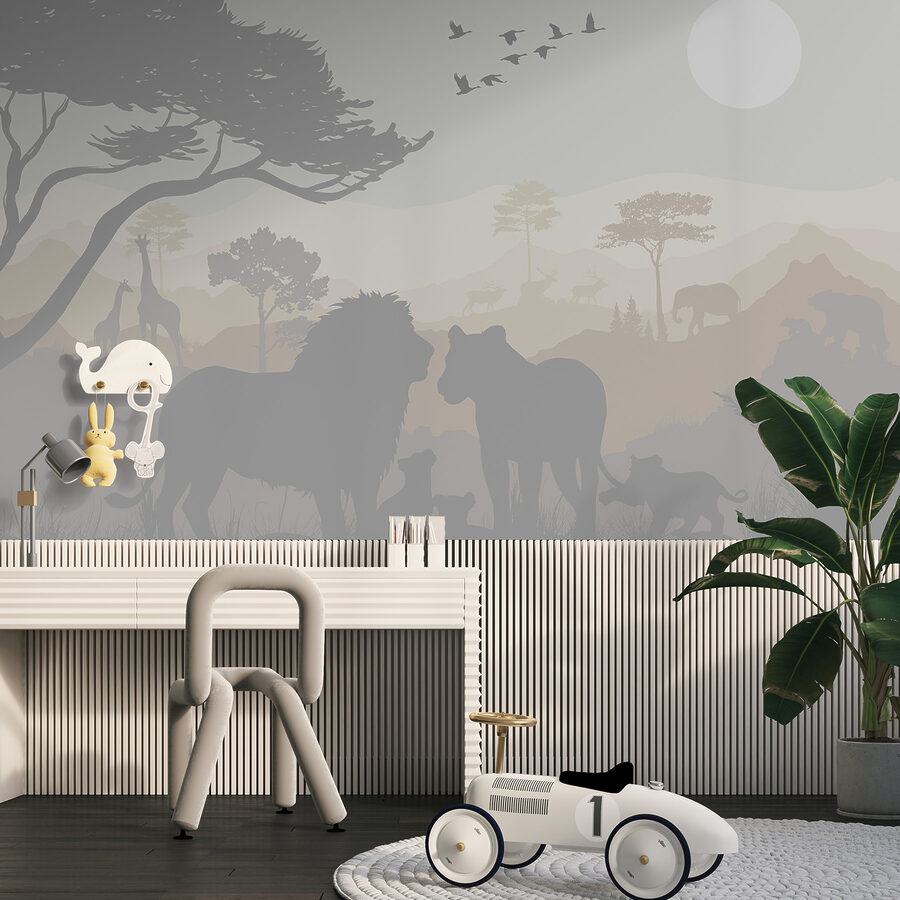 Groupe d'animaux dans un paysage