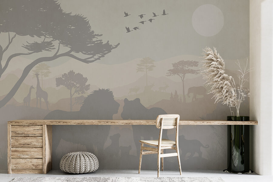 Groupe d'animaux dans un paysage