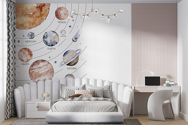 Aquarelle de planètes et d'étoiles Aquarelle de planètes et d'étoiles