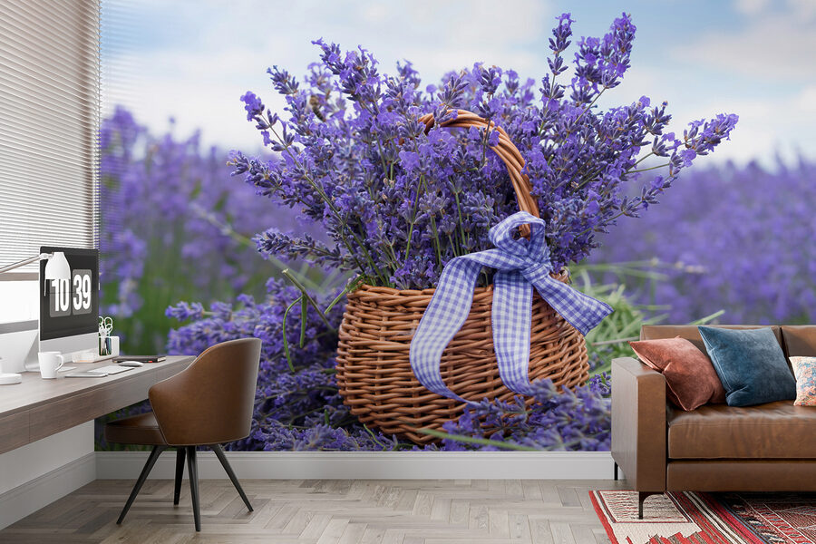 Papier peint Panier de fleurs violettes – Image 5