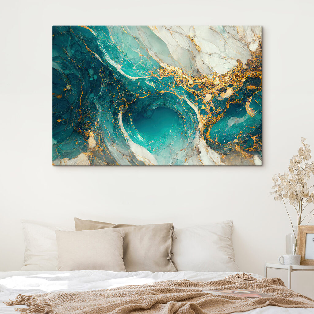 Aquamarine currents swirl into abyss Aquamarine currents swirl into abyss