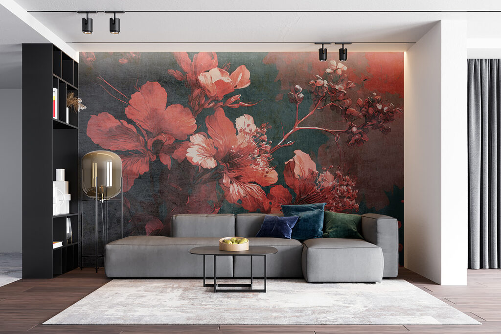 Vibrant blossoms amid dark foliage Vibrant blossoms amid dark foliage