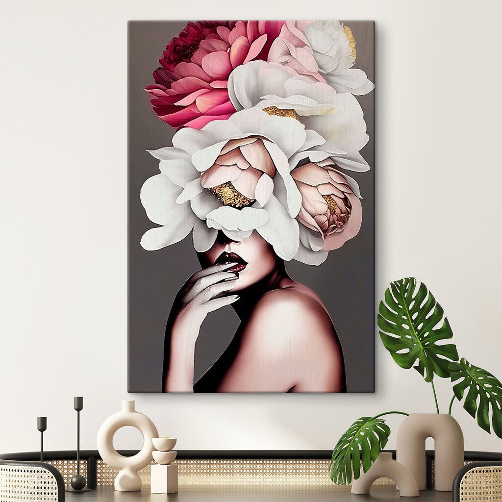 A woman with flowers on her head A woman with flowers on her head