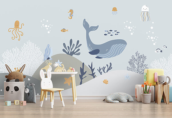Baleine et poisson sous l'eau Baleine et poisson sous l'eau