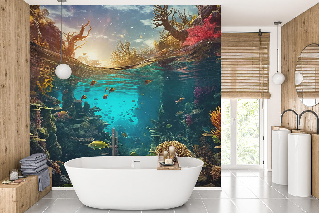 Underwater view of a coral reef with fish and corals Underwater view of a coral reef with fish and corals