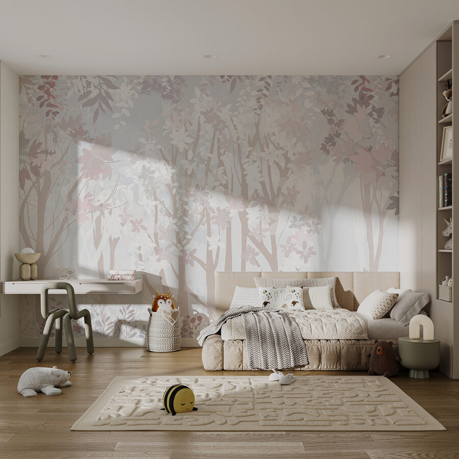 Motif floral blanc et rose