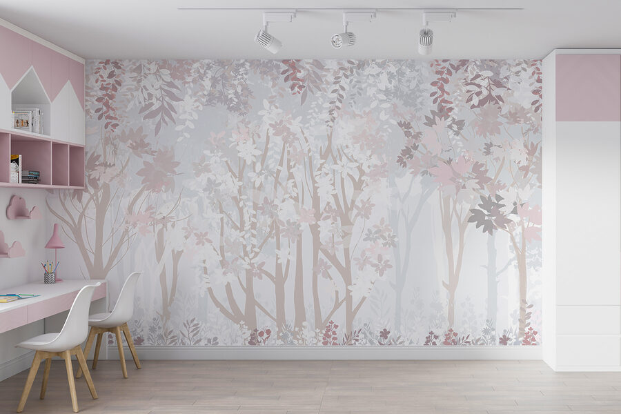 Motif floral blanc et rose