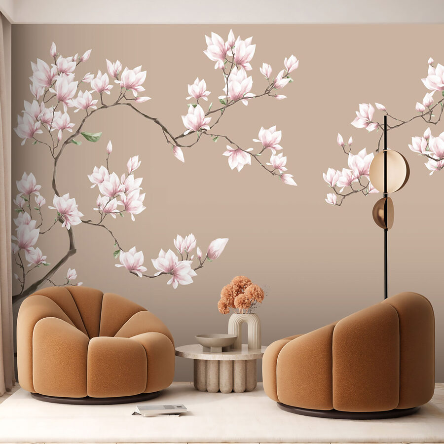 Groupe de fleurs blanches sur fond brun