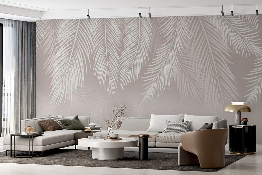 Feuilles blanches sur fond blanc