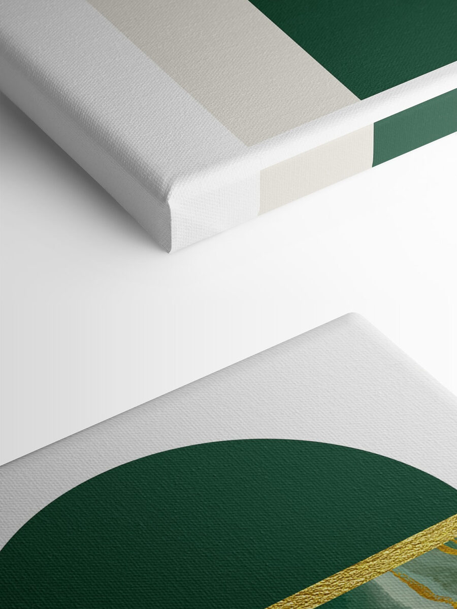 Harmonie circulaire en vert et beige.