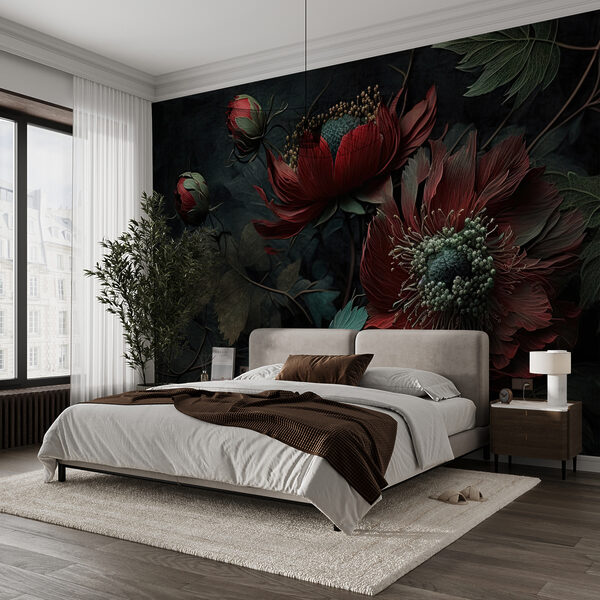 Des fleurs sombres dans un décor morose Des fleurs sombres dans un décor morose