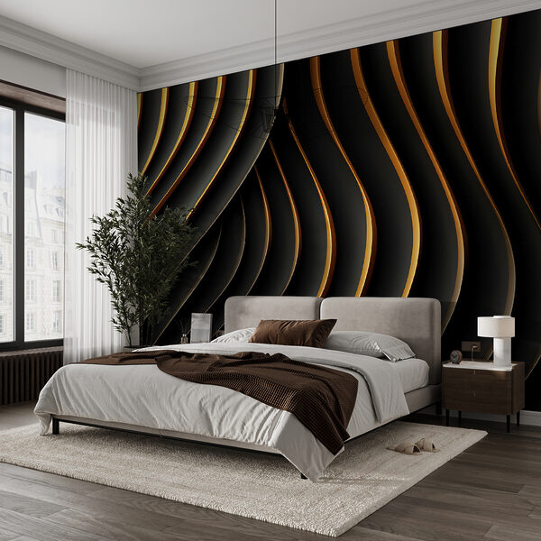 Lignes ondulées noires et orange Lignes ondulées noires et orange