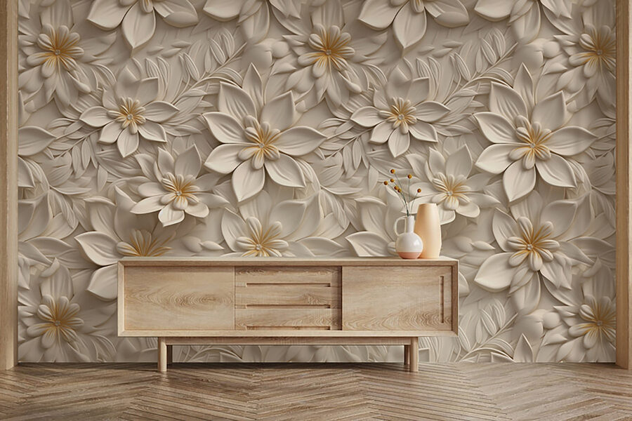 Papier peint avec des fleurs Papier peint avec des fleurs