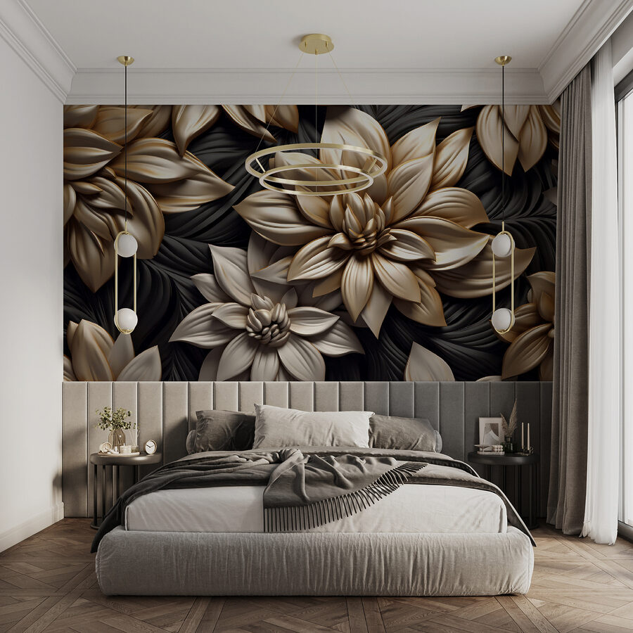 Motif floral élégant sur fond sombre Motif floral élégant sur fond sombre