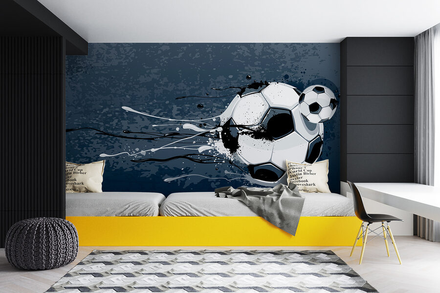 Ballon de football avec des éclaboussures de peinture