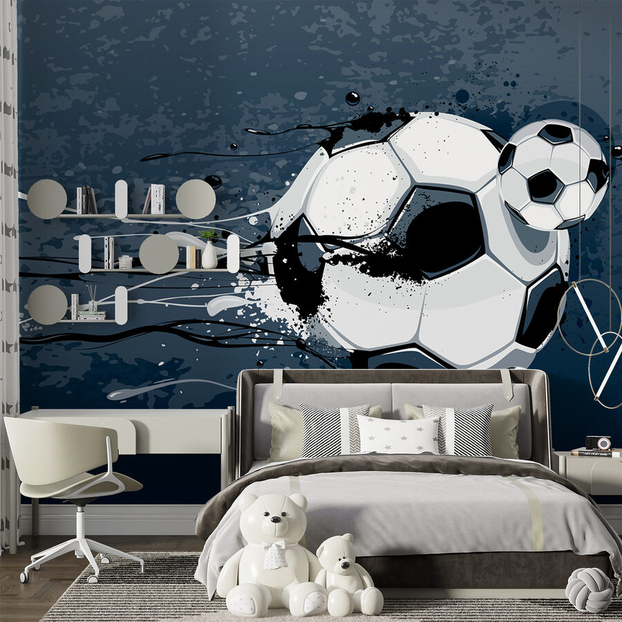 Ballon de football avec des éclaboussures de peinture