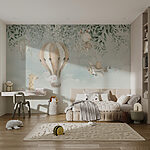 Papier peint Peinture d'animaux volant dans le ciel