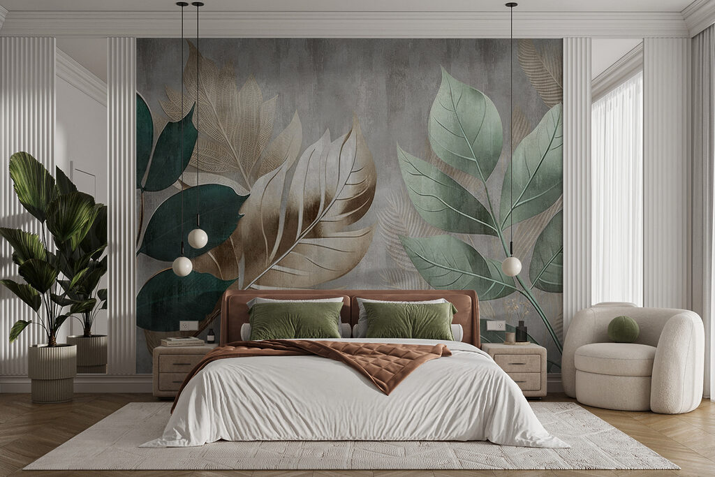 Elegant foliage against a textured background Elegant foliage against a textured background