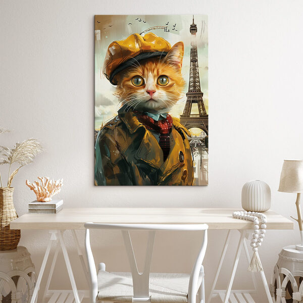 Un chat avec un manteau et un chapeau Un chat avec un manteau et un chapeau
