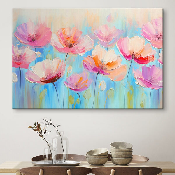 Une peinture de fleurs roses Une peinture de fleurs roses
