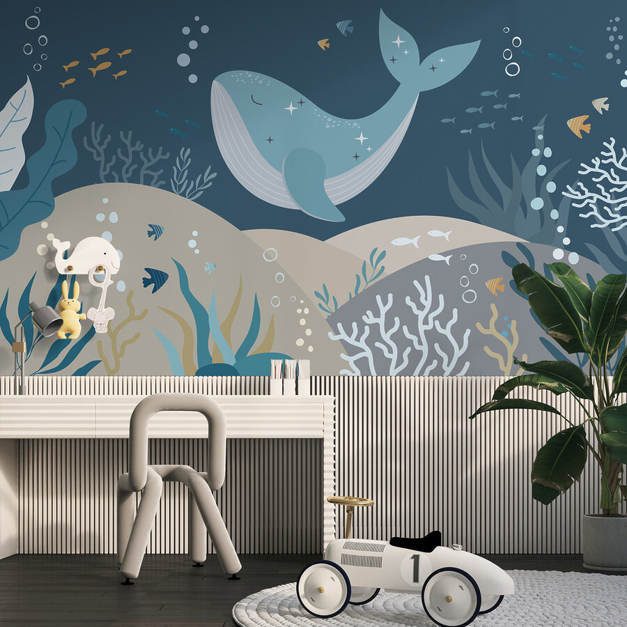 Baleine nageant sous l'eau