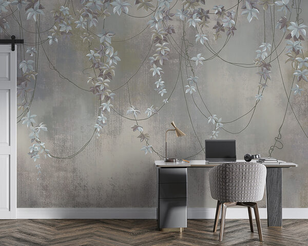 Papier peint avec des fleurs blanches Papier peint avec des fleurs blanches