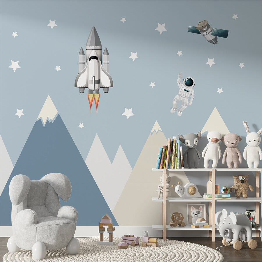 Navette spatiale et astronaute dans le ciel