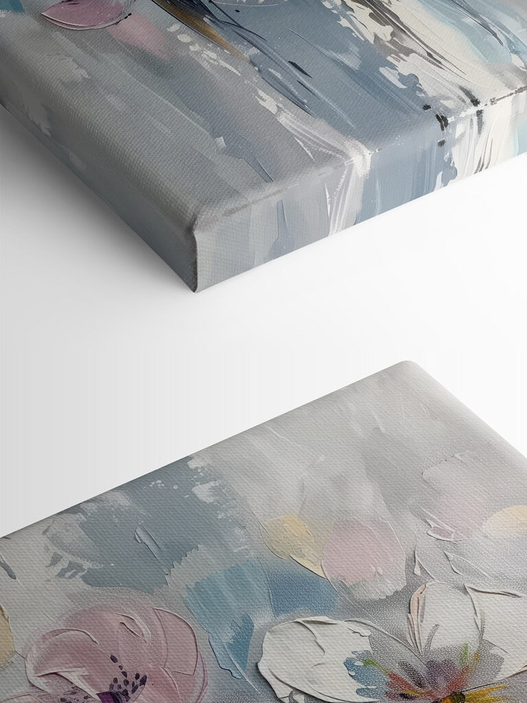 A painting of flowers on a white background A painting of flowers on a white background