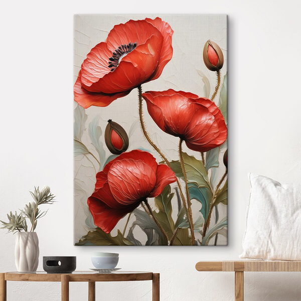 Un tableau de fleurs rouges Un tableau de fleurs rouges