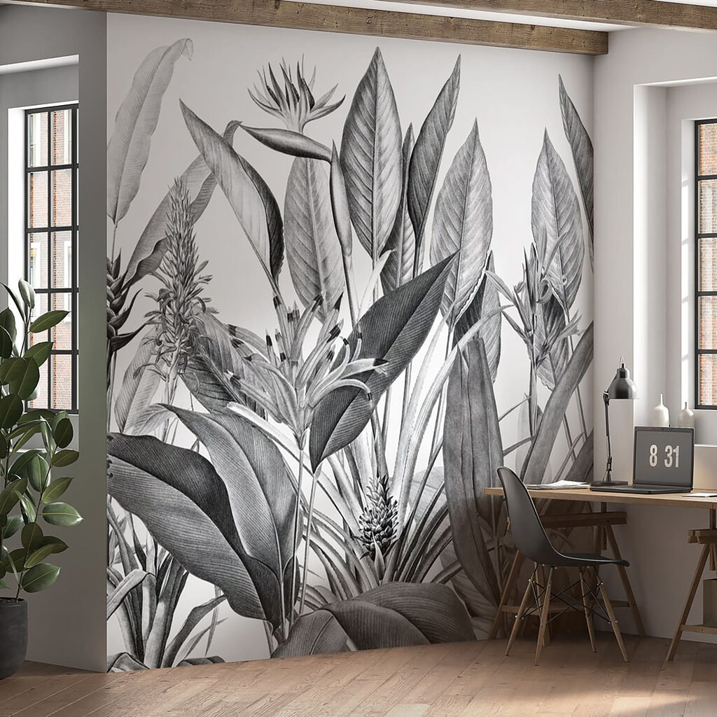 Tropical foliage in monochrome shades Tropical foliage in monochrome shades