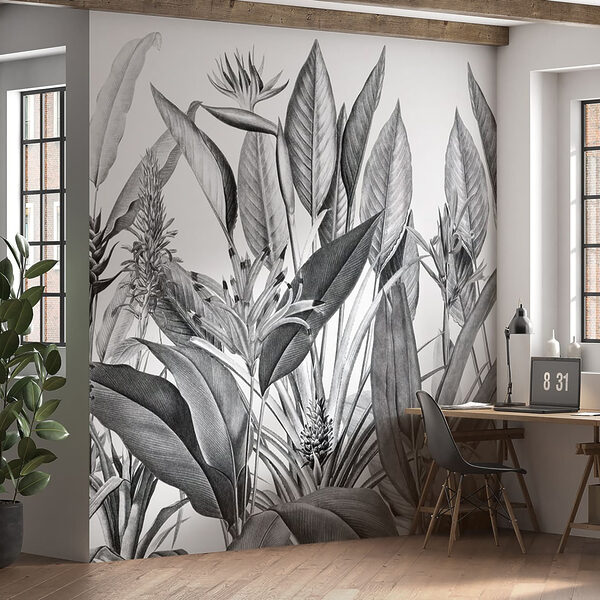 Tropical foliage in monochrome shades Tropical foliage in monochrome shades