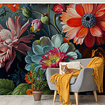 Papier peint Des fleurs vibrantes dans des couleurs étonnantes