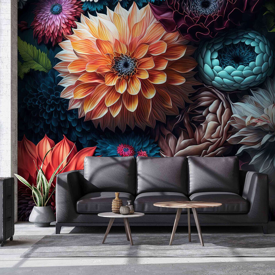 Groupe de fleurs colorées