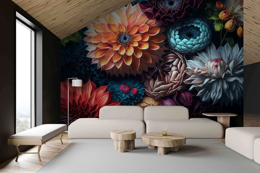 Groupe de fleurs colorées
