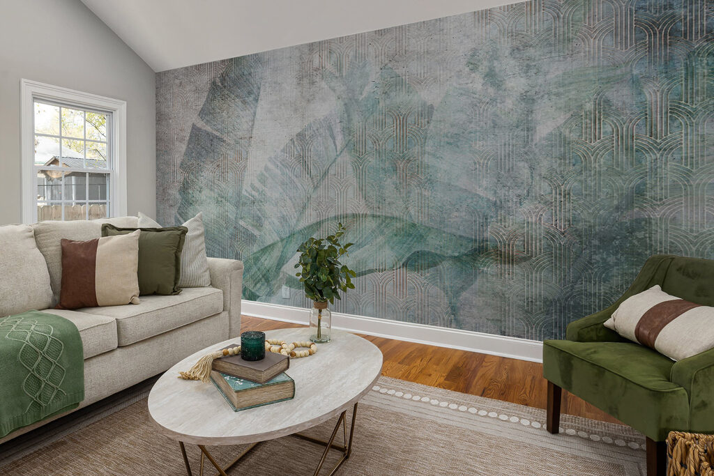 Elegant leaves on textured background Elegant leaves on textured background