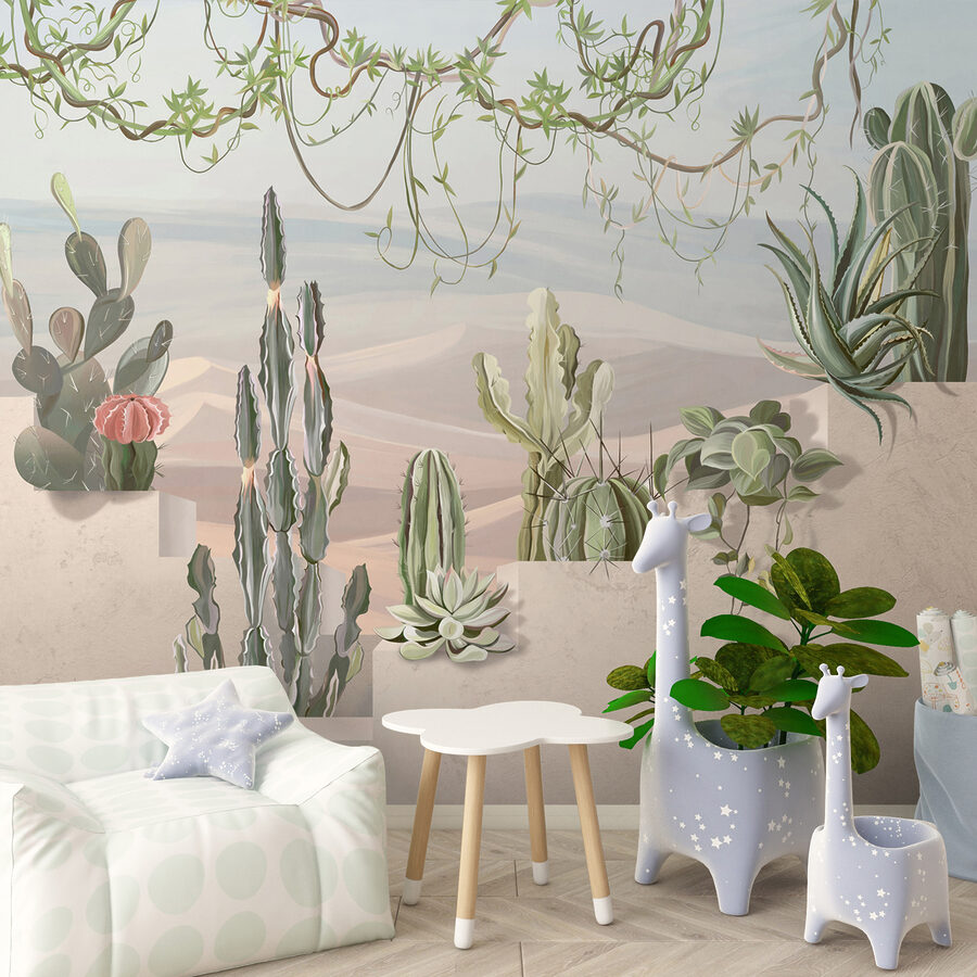 Papier peint Murale de cactus et de plantes grasses – Image 5