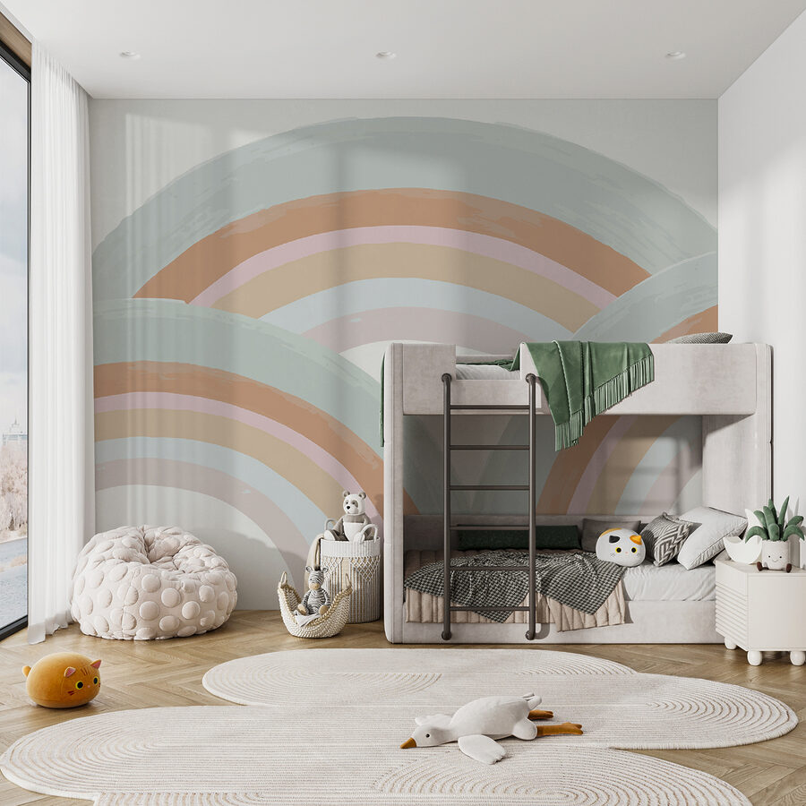 Arcs-en-ciel peints en couleurs pastel