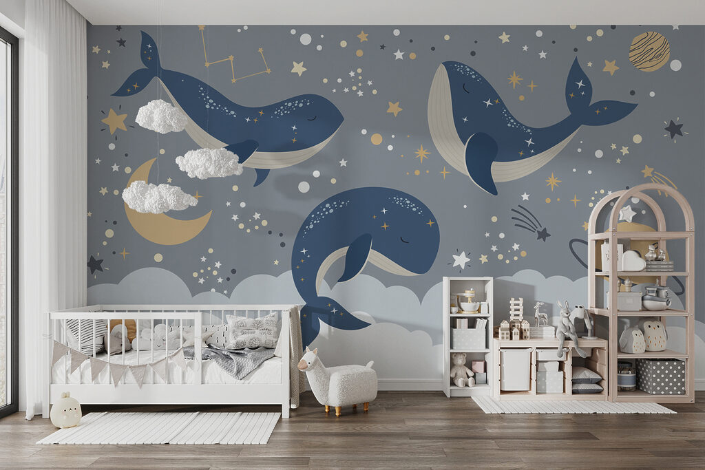 Group of whales in the sky