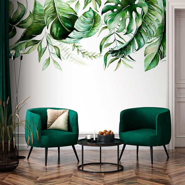 Rangée de feuilles vertes Rangée de feuilles vertes