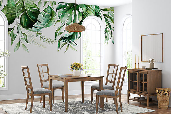 Rangée de feuilles vertes Rangée de feuilles vertes