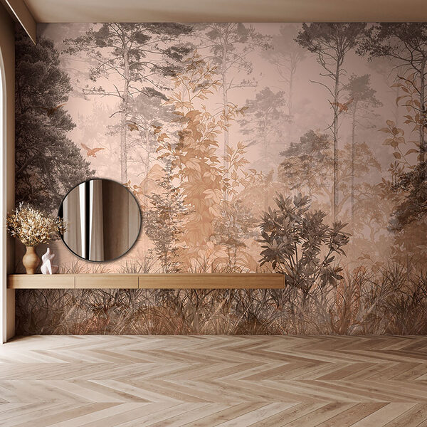 Forêt avec arbres et plantes Forêt avec arbres et plantes