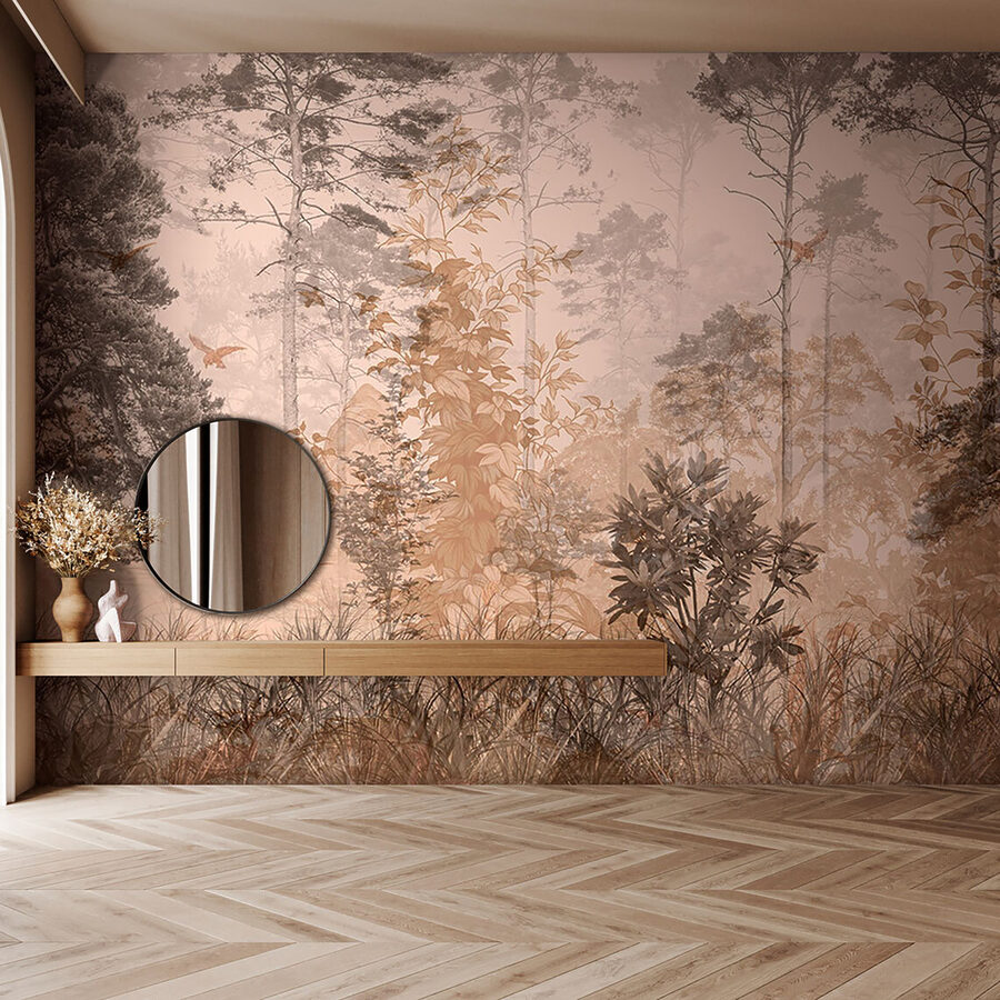 Forêt avec arbres et plantes Forêt avec arbres et plantes